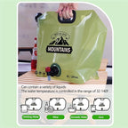 Collapsible Water Container with Spigot,2.1Gallon BPA Free Water Storage Carrier Jug for Folding Hiking,Canteen,Outdoor Sport,Riding,Mountaineer,Hurricane Emergency Water Bottle （2Pcs 1 Green&1 Khaki）