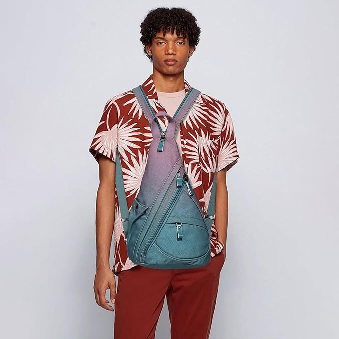 KL928 Canvas Sling Bag - Small Crossbody Backpack Shoulder Casual Daypack Rucksack for Men Women(Large Version)