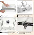 3ft Aluminum Folding Picnic Table - Lightweight & Portable Outdoor Table with Adjustable Height, Storage Net for Camping, Backyard, RV Trips