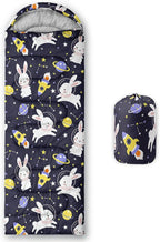 AILONEN Pink Lovely Rabbit Sleeping Bag for Girls Kids Adults,Warm and Cool Weather,Lightweight,Waterproof Backpacking,Cartoon Flowers Printed Bunny Sleeping Bag for Camping