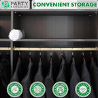 PARTY BARGAINS 60 x 24 Inch Disposable Clear Garment Bags, 50 Pack – Heavy-Duty Plastic Clothes Covers for Suits Dresses Coats, Closet & Travel