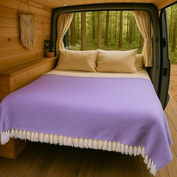 Open Road Goods Solid Color Mexican Yoga Blanket – Large Handwoven Throw for Yoga, Beach, Camping or Home – Soft and Durable Cotton Blend