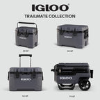Igloo Trailmate 52Qt Wheeled Cooler, Insulated Hard Shell Ice Chest, Carbonite