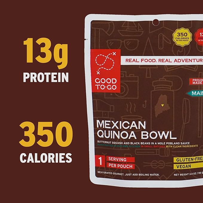 GOOD TO-GO Mexican Quinoa Bowl | Camping Food, Backpacking Food | Just Add Water Meals, Backpacking Meals | Dehydrated Meals Taste Better Than Freeze Dried Meals