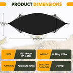 Chihee Ultra-Light Travel Camping Hammock Pop-up Net Hammock 660lbs Load Capacity,Breathable,Quick-Drying Parachute Nylon 2 Premium Carabiners,2 Tree Slings Included for Outdoor Backpacking Hiking