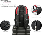 Swissdigital Design Men's Laptop Backpack for College and Business Travel with Integrated USB Charging Port and RFID Protection Fits 15.6" Laptops Black/Red | J14-41