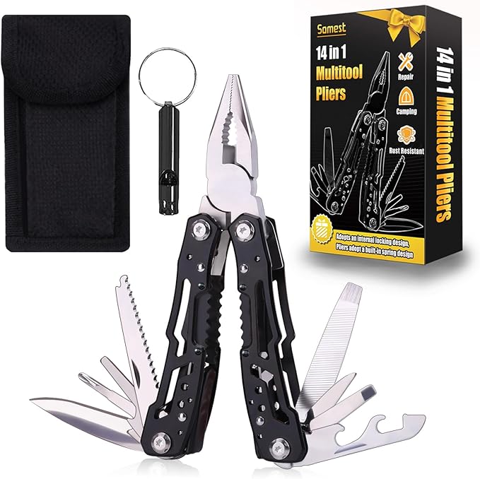 14 in 1 Multitool Pliers Gives One Whistle as a Gift, Professional Pocket Pliers from Wife Daughter to Father Boyfriend Husband on Christmas, Birthday, Valentine's, Father's Day - Samest