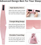 Silk Sleep Mask for Women Men, Mulberry Silk Eye Sleeping Mask & Blindfold with Adjustable Velcro Strap, Blackout Eye Cover for Sleep Travel Yoga Nap, Large Size, Light Plum