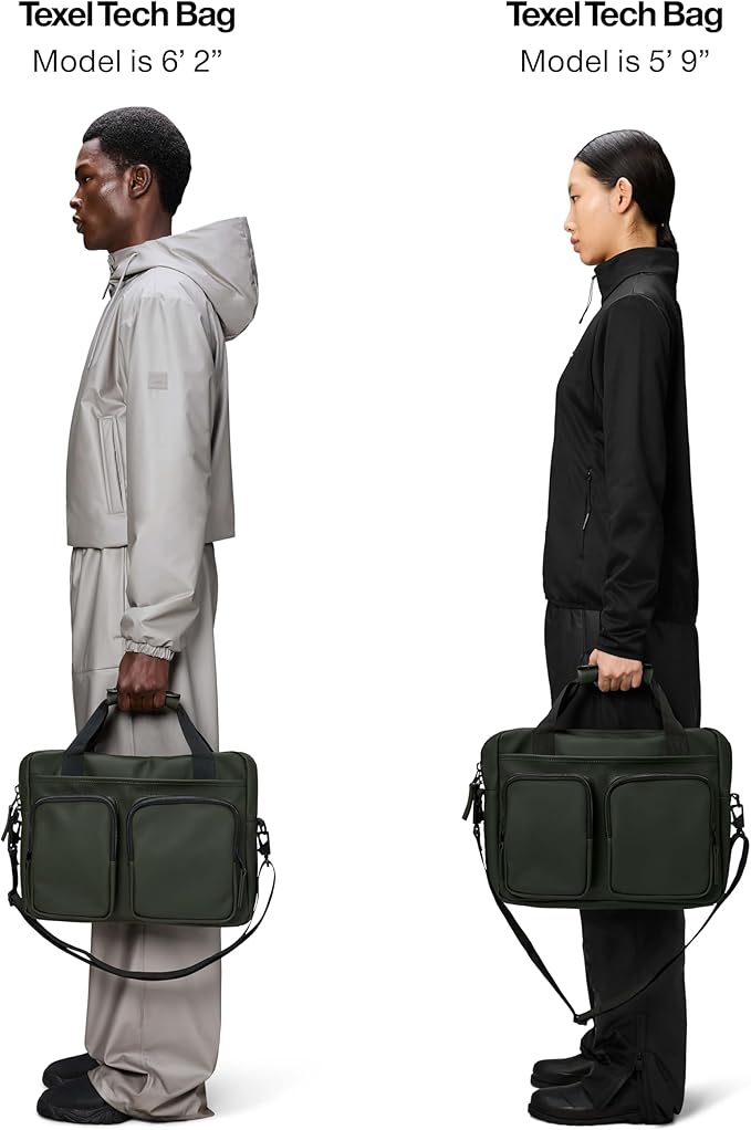 RAINS Texel Tech Bag - Green Waterproof Water Resistant Water Repellent Laptop Bag Unisex Commuter Travel Case 15" Computer Sleeve Tech Organizer - 2 Year Warranty