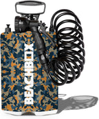 BeachBox Portable Shower Tank – Insulated Hot & Cold Water Tank for Camping, Beach, & Outdoor Adventures – 1.3 Gal Capacity – Multi-Spray Shower Gun – Easy Fill & Carry