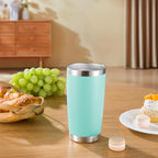 20 oz Tumblers Bulk Stainless Steel Tumbler with Lid Double Wall Vacuum Insulated Coffee Mug 20oz Powder Coated Cup for Hot and Cold Drinks, Turquoise, 6 pack