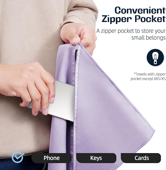 BAGAIL Camping Towel with EVA Case, Compact & Ultra Soft Microfiber Travel Towel - Super Absorbent & Lightweight Quick Dry Towels for Sports, Beach, Gym, Backpacking, Hiking and Yoga