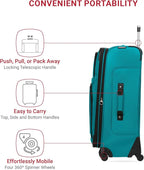 SwissGear Sion Softside Expandable Luggage, Teal, Checked-Large 29-Inch