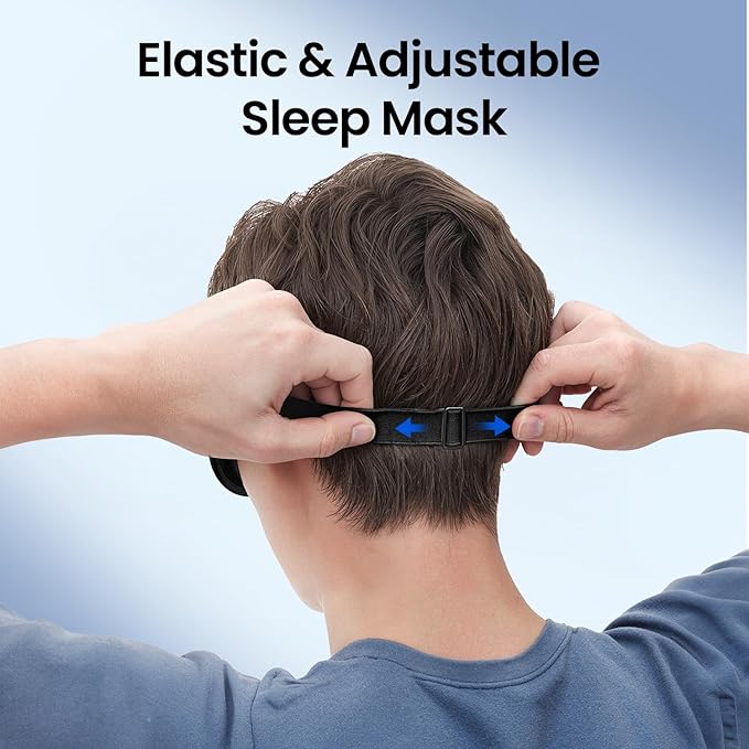 Cotton Sleep Mask, 100% Blockout Eye Mask, 3D Sleep Mask for Zero Eye Pressure, Cotton Comfort for Men and Women Travel/Sleeping