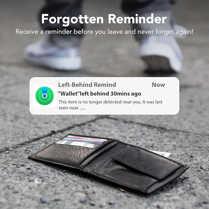 CASCHO Wallet Tracker Card [Apple MFi Certified] Air Tracker Tag, 0.06in Rechargeable Smartcard Work with Apple Find My, Keys Finder and Item Locator for Passport, Bags, Laptop, Black 1 Pack, iOS only