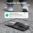 Wallet Tracker Card [Apple MFi Certified] Air Tracker Tag, 0.06in Rechargeable Smartcard Work with Apple Find My, Keys Finder and Item Locator for Passport, Bags, Laptop, Black 1 Pack, iOS only, EB