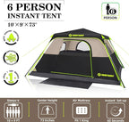 4/6/8 Person Instant Tent, Waterproof Pop Up Tents for Camping with Rainfly, 60 Seconds Easy Setup, Automatic Cabin Tent for Family Camping with Expandable Carry Bag & Upgraded Ventilation