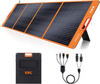 EBL 200W Portable Solar Panel for Power Station, Waterproof IP65 Foldable Solar Panel with MC-4 Anderson Output Connector for RV, Camping, Blackout