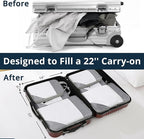 9 Set Compression Packing Cubes for Travel - Compressible, Lightweight, and Space-Saving Packing Cubes, Travel Essentials for Women, Grey