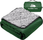 Sherpa Warm Outdoor Camping Blanket - Waterproof Stadium Blanket for Cold Weather, Camp, Sports Mom and Concert - Camping Quilt 80" X 58" (Green)