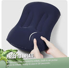 2-Pack Inflatable Camping Pillow, Portable Travel Pillow for Sleeping, Lightweight Compact Inflatable Pillows for Beach, Hiking, Backpacking, Airplane Travel, Press-to-Inflate (Navy Blue)