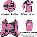 Weighted Vest, 6lb/8lb/12lb/16lb/20lb/25lb/30lb Weight Vest with Reflective Stripe, Weighted Vest for Men Women Workout Equipment for Strength Training, Running, Jogging, Fitness, Weight Loss