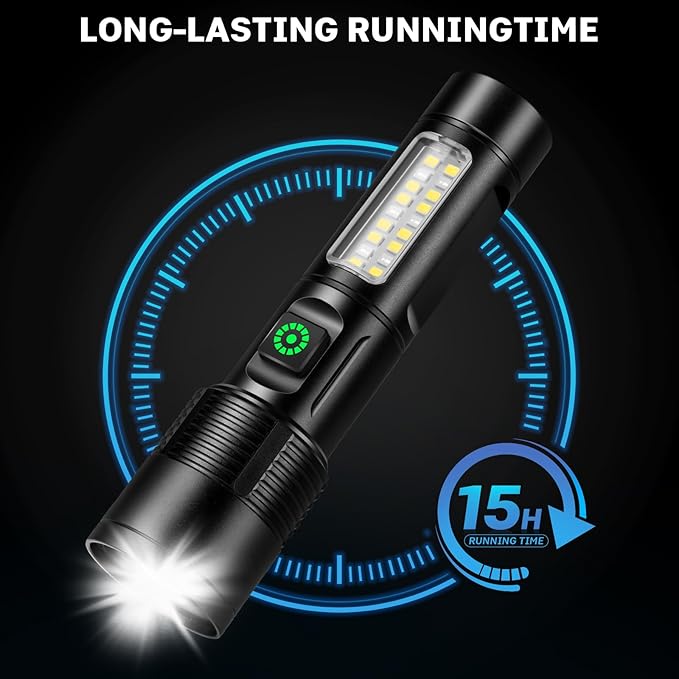 Flashlights Rechargeable LED High Lumens - 2 Pack 99,000LM Super Bright Flashlight, Adjustable Powerful Flash Light with 5 Modes, Waterproof Handheld Flashlight for Home, Camping