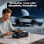 CyberDock 3-in-1 Wireless Charging Station for iPhone with Car Model 1:25 Scale, Qi2 Certified Mag-Safe Charger for iPhone iWatch AirPods, Rotating Charger with Ambient Light, 30W Adapter, Deep Blue