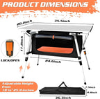 35IN Aluminum Camping Table with Large Storage Bag, Portable Roll-Up Folding Camp Table Adjustable Height Outdoor Kitchen for Camping Picnic Beach
