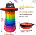 Jakuva Rainbow Travel Camping Stool, Retractable Portable Folding Stool,Collapsible Telescoping Stool with Max Load 360lbs for Adults for Indoor Outdoor Hiking Gardening