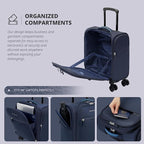 Verage Underseat Carry On Luggage with Wheels & USB Port,14 inch Wheeled Spinner Carry-on Luggages Bags for Airlines, Lightweight Overnight Suitcase for Men Women (14-Inch Compact Underseat Pro)