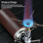 CAMPINGMOON Canister Top Stove Portable Compact Foldable w/Micro Regulator w/4Flex w/igniter XD-2F (Silver)