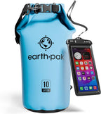 Earth Pak Waterproof Dry Bag - Roll Top Waterproof Backpack Sack Keeps Gear Dry for Kayak with Waterproof Phone Case