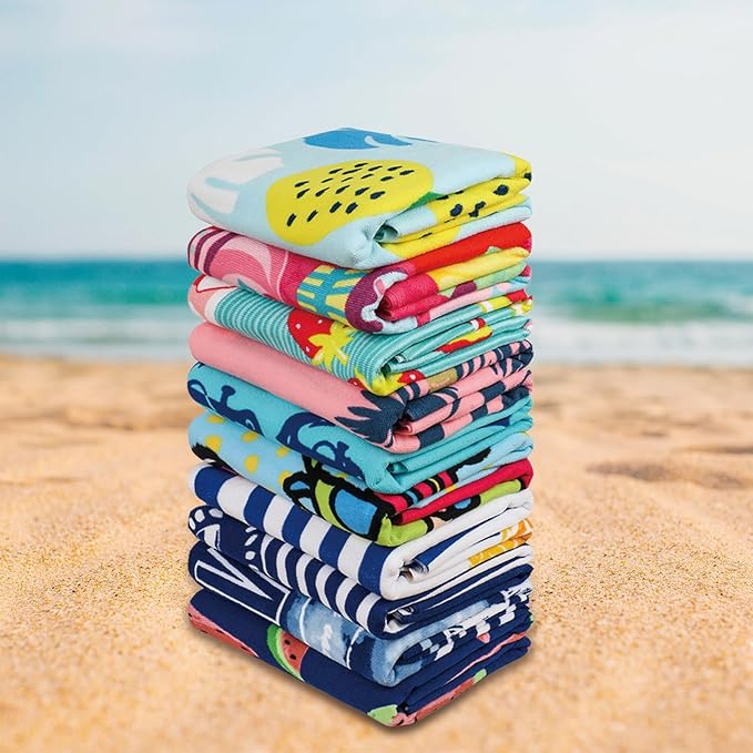 Beach Towel Microfiber Beach Towels Oversized Large Quick Dry Soft Sand Free Cute Watermelon Design 30×60 inch Beach Towels for Kids Women Men Pool Swim Beach Essentials Accessories -Blue