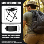 Camping Stool, Portable Folding Stool with Carry Bag, 12in Portable Folding Chair Collapsible Camp Stool Outdoor Footstool for Travel Walking Hiking Fishing Picnic Barbecue (Black)