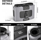 20000mAh Portable Waist Fan, Personal Fan Clip on with Rechargeable Battery operated, 40H Cooling,10 Speeds,16000RPM Hands-Free Belt Neck Fan for Outdoor Jobsite Gardening Camping Travel (Grey)