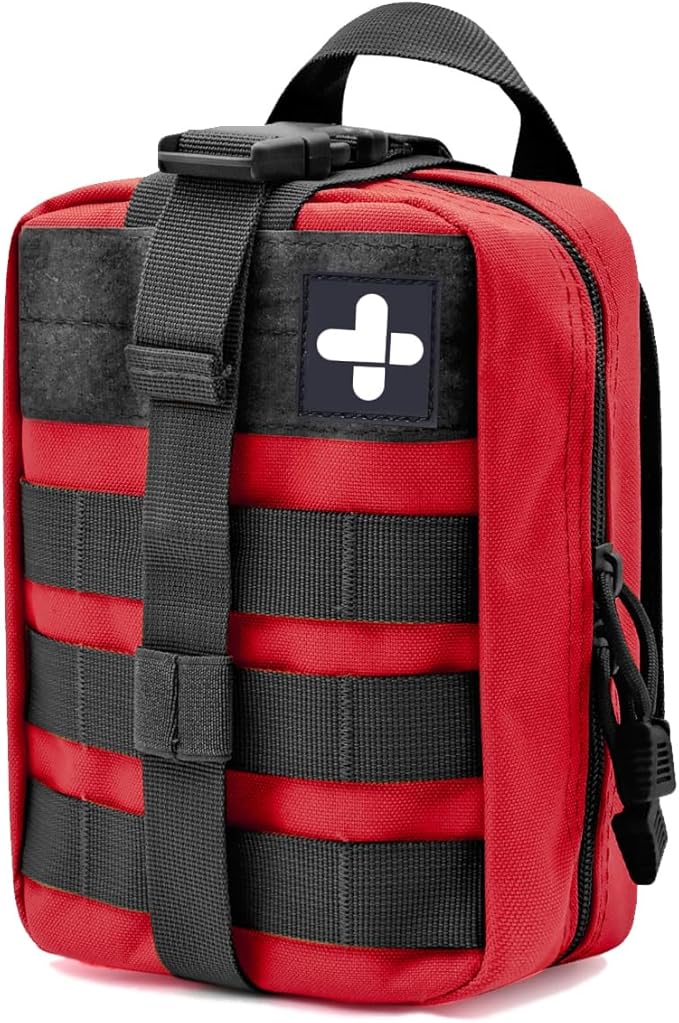 Gogoku First Aid Pouch 1000D Nylon Tactical Molle Tear Away Medical Pouch Empty Utility Pouch for Outdoor Activities Medical Supplies Camping Hiking Travel,Bag Only