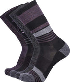EnerWear 4 Pack Women's Merino Wool Outdoor Hiking Trail Crew Sock