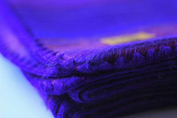 Alpaca Wool Blanket - Queen Size Bed Throw & Warm, Lightweight, Couch or Camp - Outdoor - 87 x 64 Inches (Blue & Purple)