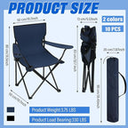 Huwena 10 Pack Folding Camping Chairs Bulk with Cupholder Carry Bags Lightweight Camp Chairs Collapsible Portable Outdoor Lawn Chair for Picnic, Beach, Outside