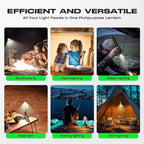 Camping Light, Telescopic Camping Lantern with Storage Bag, Collapsible, Magnetic, 10500mAh Battery, Rechargeable Outdoor Portable Lights for Hiking, Fishing, and Travel (Dark Green)