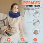 Travel Pillow | High-Density Memory Foam Pillow with 360° Surround Support. Ergonomically Designed. Ideal for Airplane Travel and Home Use.