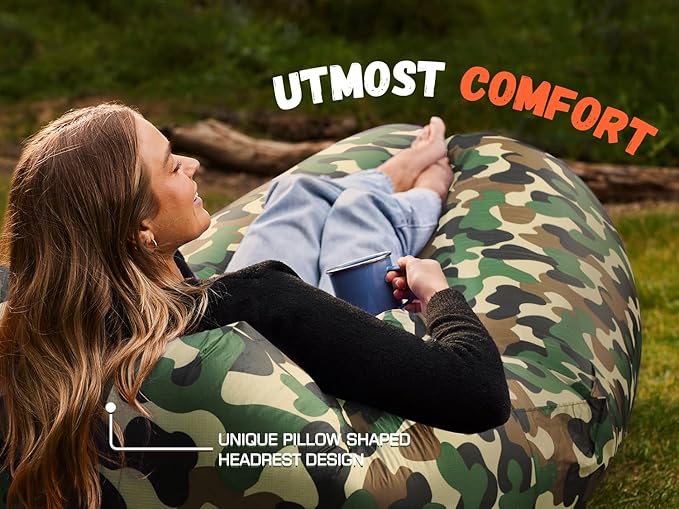 WEKAPO Inflatable Sun Lounger, Air Sofa, Hammock, Portable, Waterproof and Leak-Proof, Ideal for Backyard, Beach, Travel, Camping, Picnics and Music Festivals