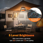 AMACOOL 20000mAh Rechargeable Camping Fan, Battery Operated Fan with Light, 68Hrs Work Time, 4 Speed, Auto Oscillating Outdoor Fans with Hook for Tent RV Car Travel Emergency Power Outages