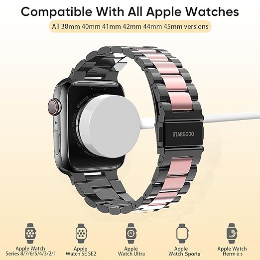 Apple Watch Charger, Portable Wireless Magnetic iWatch Charging Cable Cord with USB Wall Charger Block Plug Adapter Compatible with Apple Watch Series 9,8,7,Se,6,5,4,3,2,1 (1M/3.3FT)