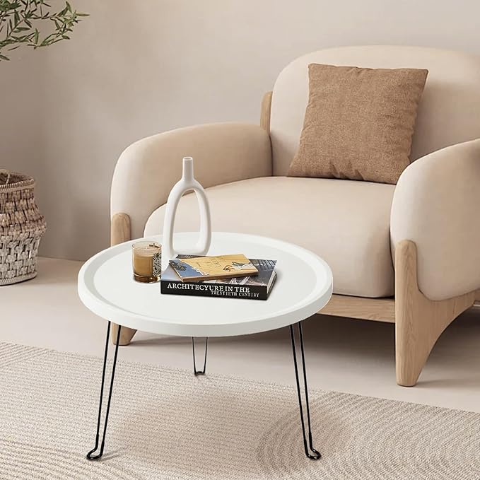 Home or Outdoor Multi-Functional Folding Portable Space-Saving Table (White)