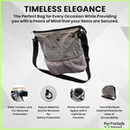 PurTraSafe Anti-Theft Crossbody Purse, UHMWPE & HPPE level V Material, Gray, Portable Key Lock Storage Purse for Travel, Camping, Pool, Beach, and More
