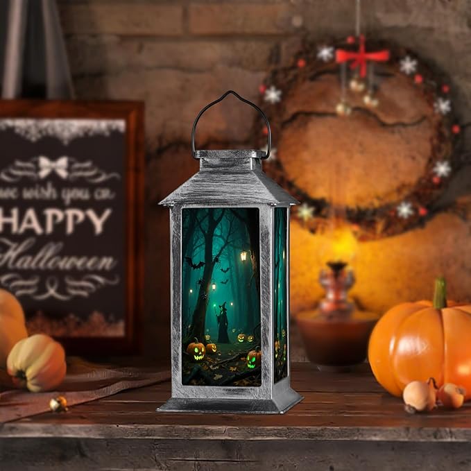 Halloween Decorations Outdoor,Halloween Hanging Decorations,Solar Lantern,Decor for Home Outside Porch Garden Yard Lawn Party Decorations（Witch Pumpkin Tree）