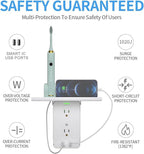 Power Charger Shelf-CFMASTER 11 Port Surge Protector Wall Outlet, 8 Electrical Outlet Extenders and 3 USB Ports 3.4A, with Removable Built-in Shelf and LED Indicator, FCC Listed, White
