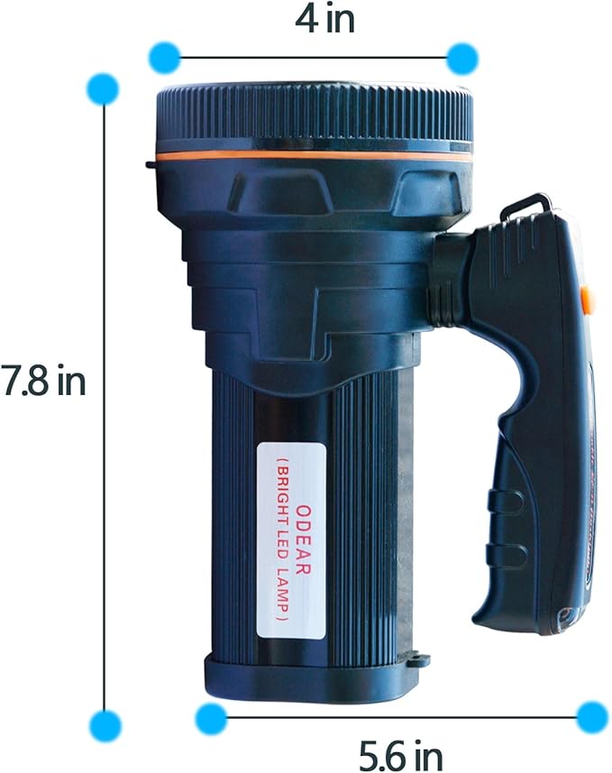 Super Bright Torch Searchlight Handheld Portable LED Spotlight USB Rechargeable Flashlight for Mining,Camping, Hiking, Fishing